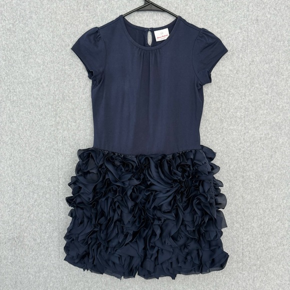 Hanna Andersson Other - Hanna Andersson Dress Girls 130 8 Years Old Floral Navy Blue Formal Holiday READ